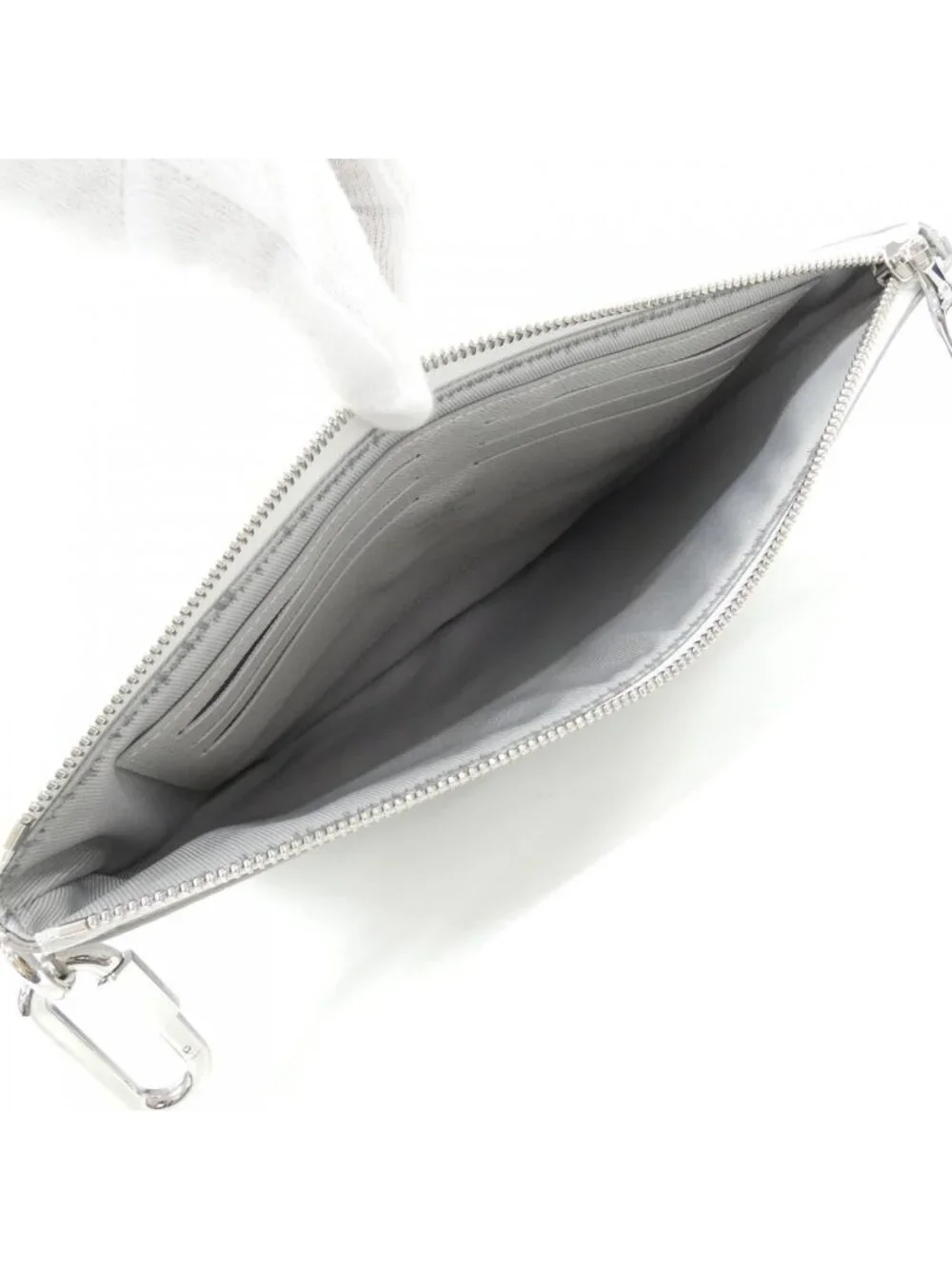 Louis Vuitton White Monogram Logo Zipped Pouch GM